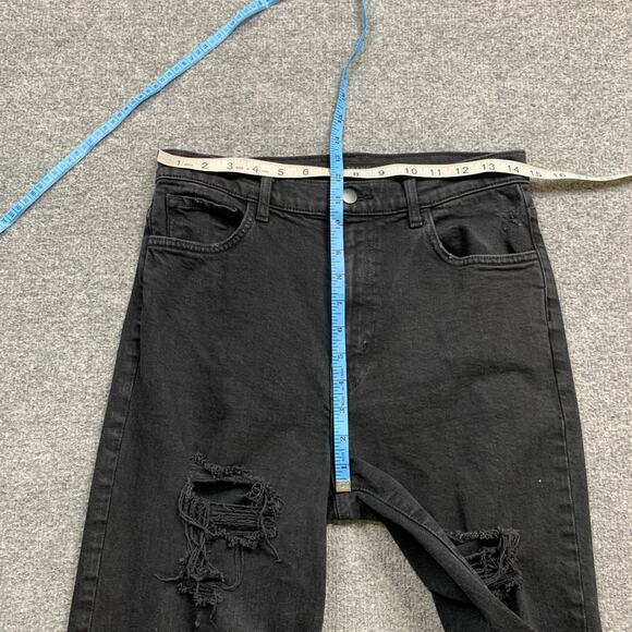 J Brand Jeans Womens 28 Black Denim Jules Undercover Destruct Distressed Raw Hem - Picture 4 of 12